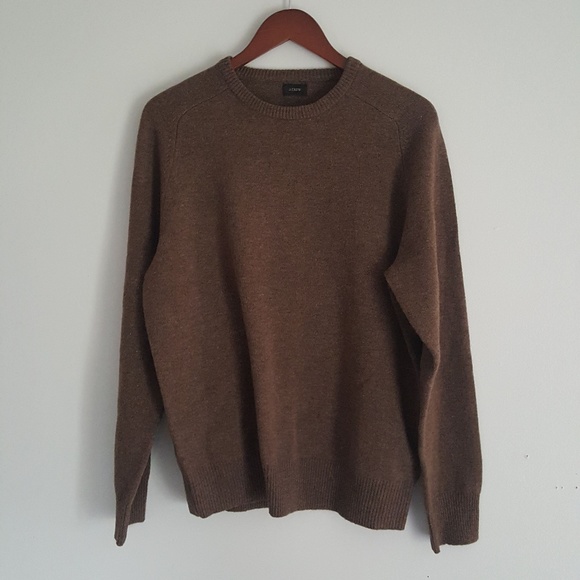 J. Crew Other - J. Crew lambswool brown crew neck sweater size L